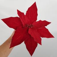 Flor Artificial Poinsétia Veludo 41cm