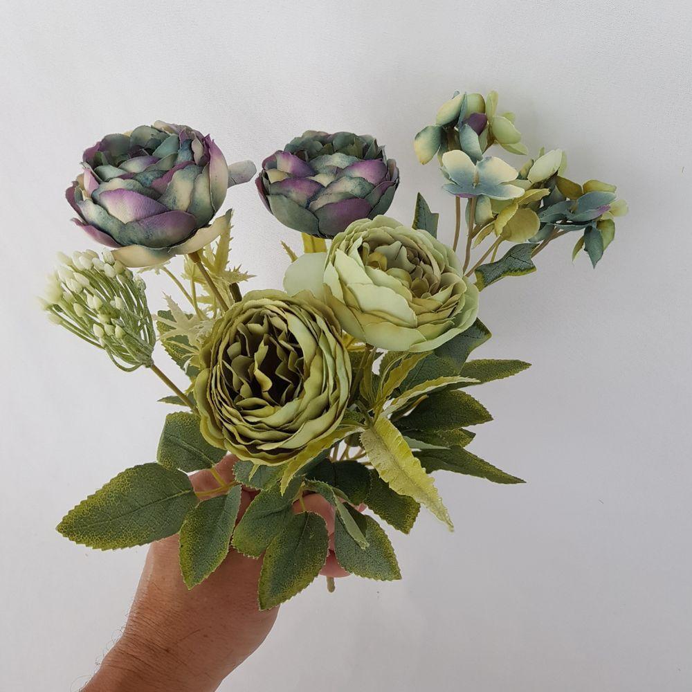 Flor Artificial Ramalhete 7 Ramos 33cm - 3