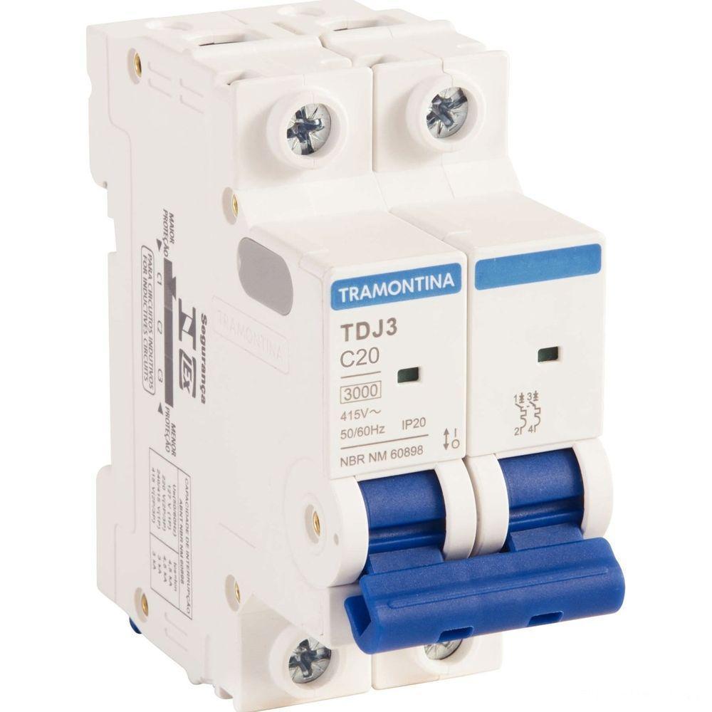Minidisjuntor Tdj3 2 P 20 A 3 Ka Curva C Tramontina Tramontina - 1
