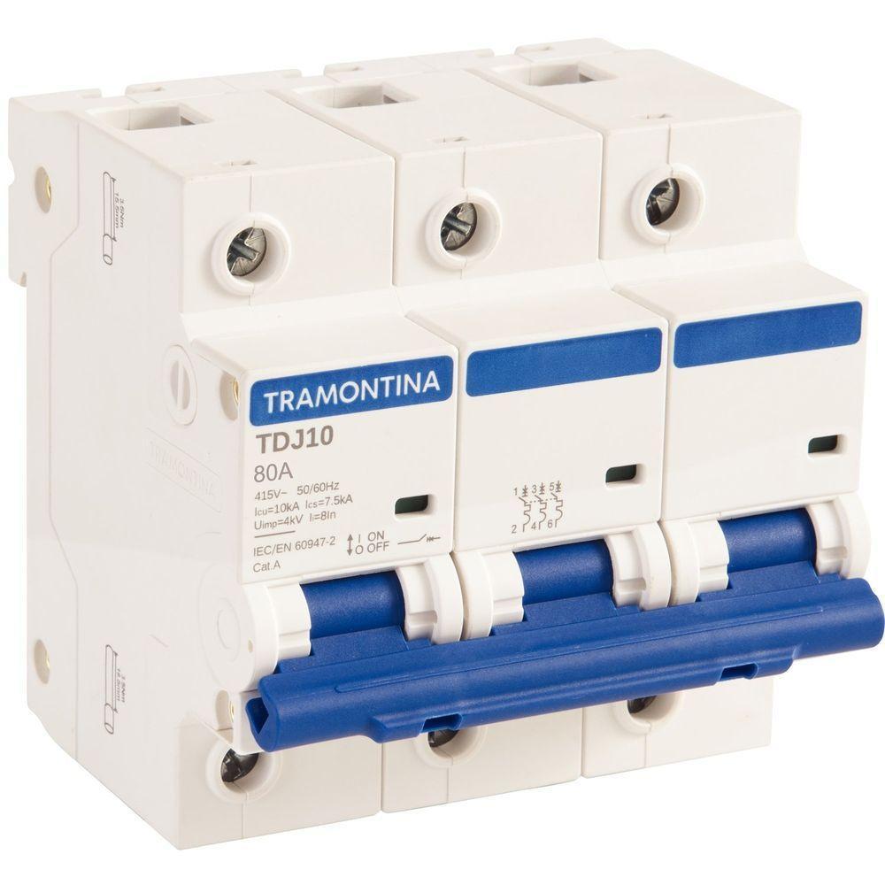 Minidisjuntor Tdj10 3 P 80 A 10 Ka Curva C Tramontina Tramontina - 1
