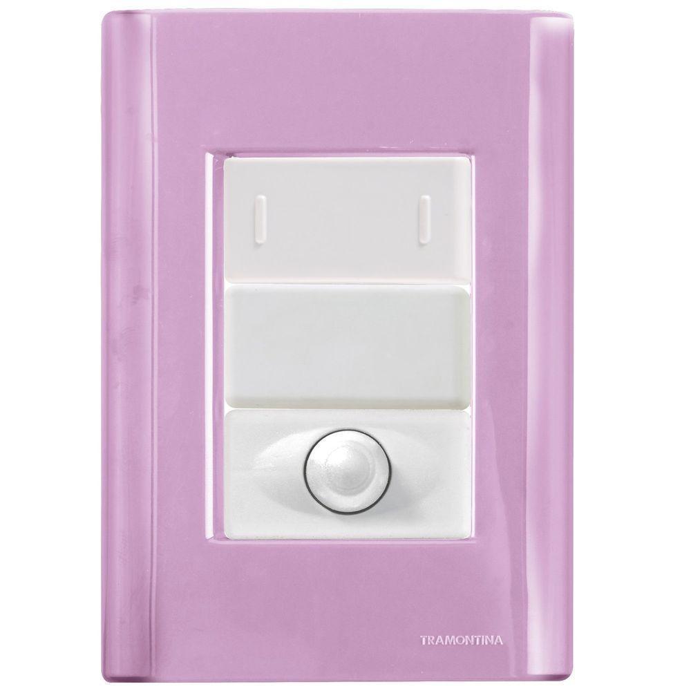 Cj Interruptor Paralelo + Dimmer Ajustável Giz Rosa Tramontina Completo Pronto Tramontina - 1