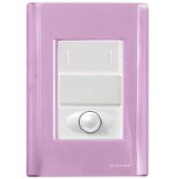 Cj Interruptor Paralelo + Dimmer Ajustável Giz Rosa Tramontina Completo Pronto Tramontina - 1