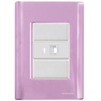 Cj Tomada Rj45 Rj 45 Ethernet Giz Rosa Tramontina Completo Pronto Tramontina - 1