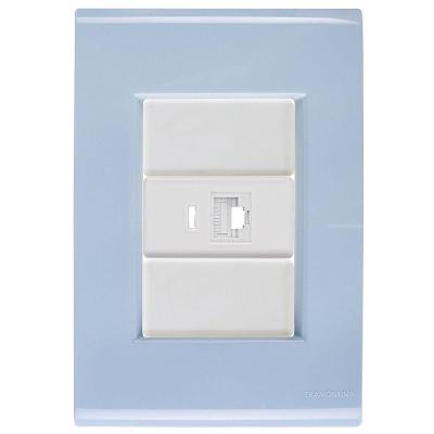 Cj Tomada Rj45 Rj 45 Ethernet Liz Azul Jeans Tramontina Completo Pronto Tramontina