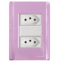 Cj Duas Tomadas Dupla 10a Giz Rosa Tramontina Completo Pronto Tramontina - 1