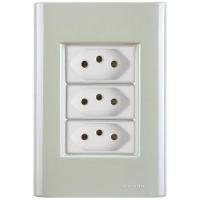 Cj Três Tomadas Tripla 10a Giz Verde Ardósia Tramontina Completo Pronto Tramontina - 1