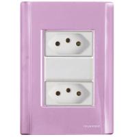 Cj Duas Tomadas Dupla 20a Giz Rosa Tramontina Completo Pronto Tramontina - 1