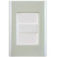 Cj Placa Dois Interruptor Duplo Giz Verde Ardósia Tramontina Completo Pronto Tramontina - 1