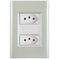 Cj Duas Tomadas Dupla 20a Giz Verde Ardósia Tramontina Completo Pronto Tramontina - 1