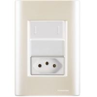 Cj Interruptor E Tomada 10a Giz Pérola Tramontina Completo Pronto Tramontina - 1