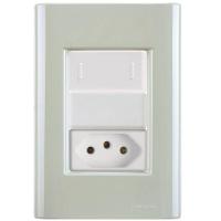 Cj Interruptor E Tomada 10a Giz Verde Ardósia Tramontina Completo Pronto Tramontina - 1