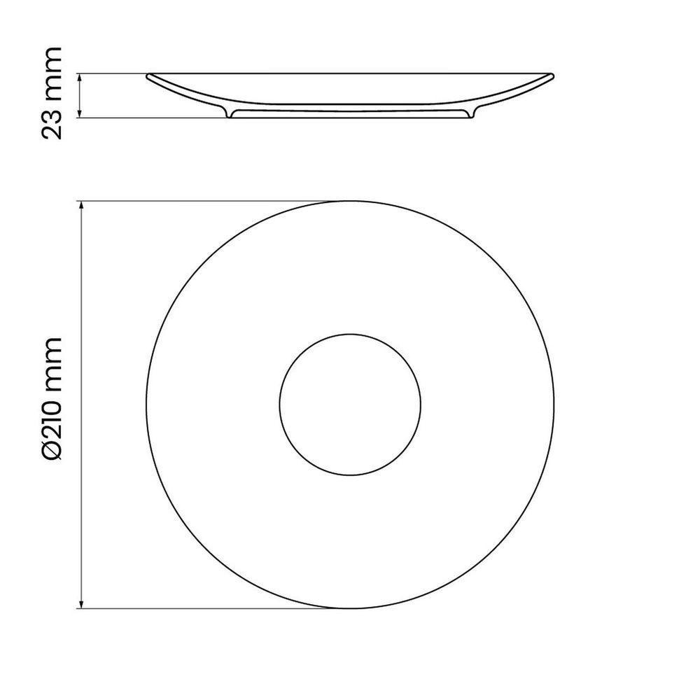 Prato Sobremesa Tramontina Anna Em Porcelana Decorada Em Acabamento Com Fio Dourado 21 Cm Tramontina - 2