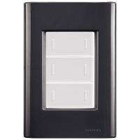 Cj Placa Três Interruptor Triplo Giz Grafite Tramontina Completo Pronto Tramontina - 1