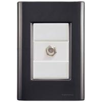 Cj Tomada Conexão Tv Sat Coaxial Giz Grafite Tramontina Completo Pronto Tramontina - 1