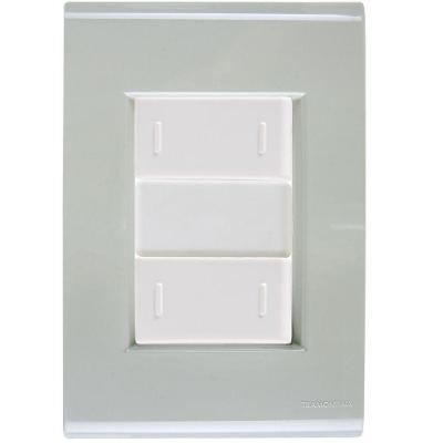 Cj Placa Dois Interruptor Duplo Liz Verde Ardósia Tramontina Completo Pronto Tramontina