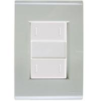 Cj Placa Dois Interruptor Duplo Liz Verde Ardósia Tramontina Completo Pronto Tramontina - 1