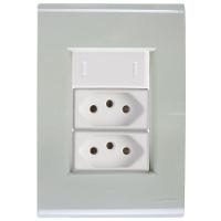 Cj Interruptor E Duas Tomadas 10a E 20a Liz Verde Ardósia Tramontina Completo Pronto Tramontina - 1