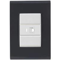 Cj Tomada Rj45 Rj 45 Ethernet Liz Grafite Tramontina Completo Pronto Tramontina - 1