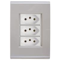 Cj Três Tomadas Tripla 10a Liz Fendi Tramontina Completo Pronto Tramontina - 1