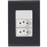 Cj Interruptor E Duas Tomadas 10a E 20a Liz Grafite Tramontina Completo Pronto Tramontina - 1