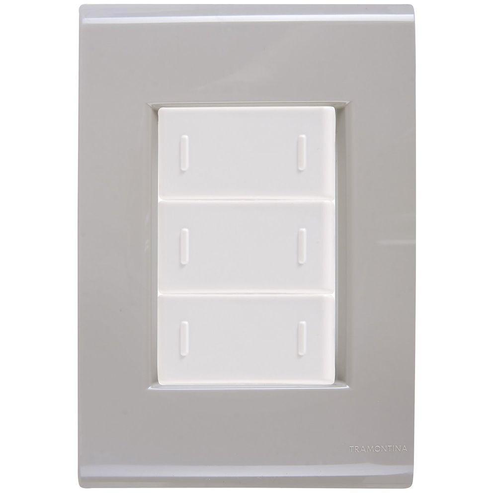 Cj Placa Três Interruptor Triplo Liz Fendi Tramontina Completo Pronto Tramontina - 1