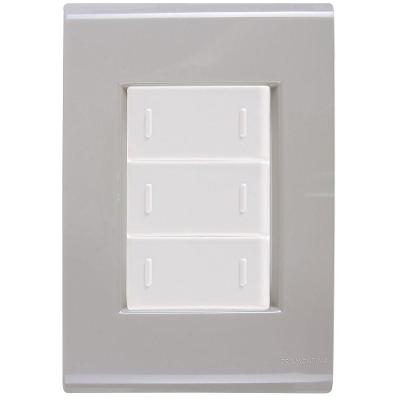 Cj Placa Três Interruptor Triplo Liz Fendi Tramontina Completo Pronto Tramontina