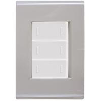 Cj Placa Três Interruptor Triplo Liz Fendi Tramontina Completo Pronto Tramontina - 1