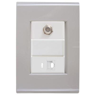 Cj Tomadas Rj45 Ethernet + Tv Coaxial Liz Fendi Tramontina Completo Pronto Tramontina