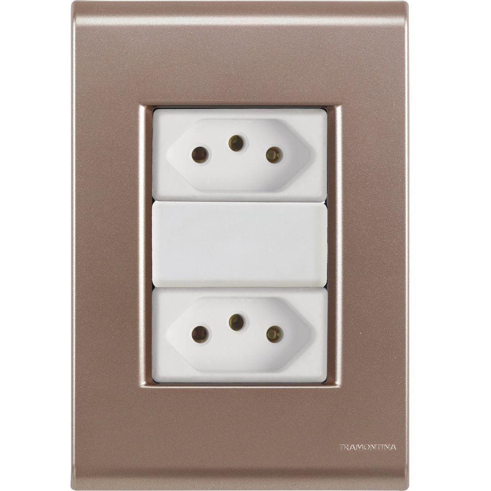 Cj Duas Tomadas Dupla 10a Liz Ouro Velho Tramontina Completo Pronto Tramontina - 1