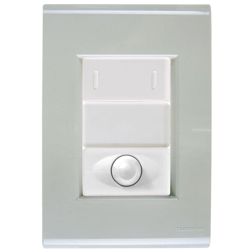 Cj Interruptor Paralelo + Dimmer Ajustável Liz Verde Ardósia Tramontina Completo Pronto Tramontina - 1
