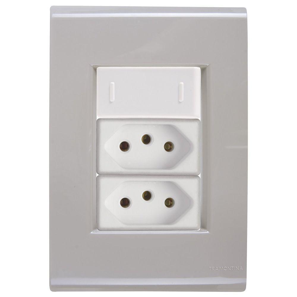 Cj Interruptor E Duas Tomadas 10a E 20a Liz Fendi Tramontina Completo Pronto Tramontina - 1