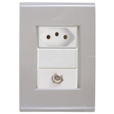 Cj Tomadas 10a E Tv Sat Coaxial Liz Fendi Tramontina Completo Pronto Tramontina