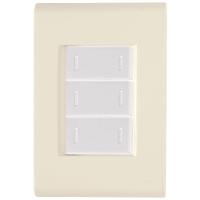 Cj Placa Três Interruptor Triplo Liz Bege Tramontina Completo Pronto Tramontina - 1