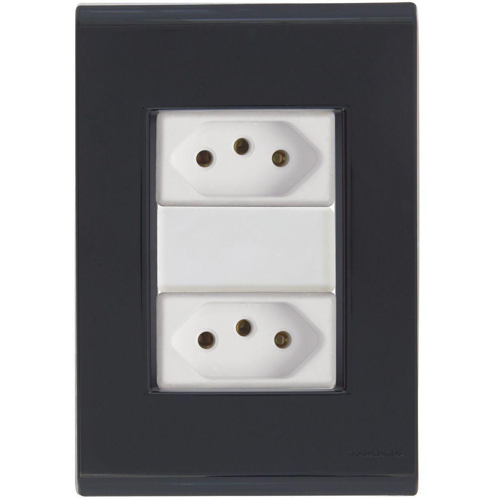 Cj Duas Tomadas Dupla 10a Liz Grafite Tramontina Completo Pronto Tramontina - 1