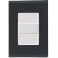 Cj Placa Dois Interruptor Duplo Liz Grafite Tramontina Completo Pronto Tramontina - 1