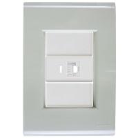 Cj Tomada Rj45 Rj 45 Ethernet Liz Verde Ardósia Tramontina Completo Pronto Tramontina - 1