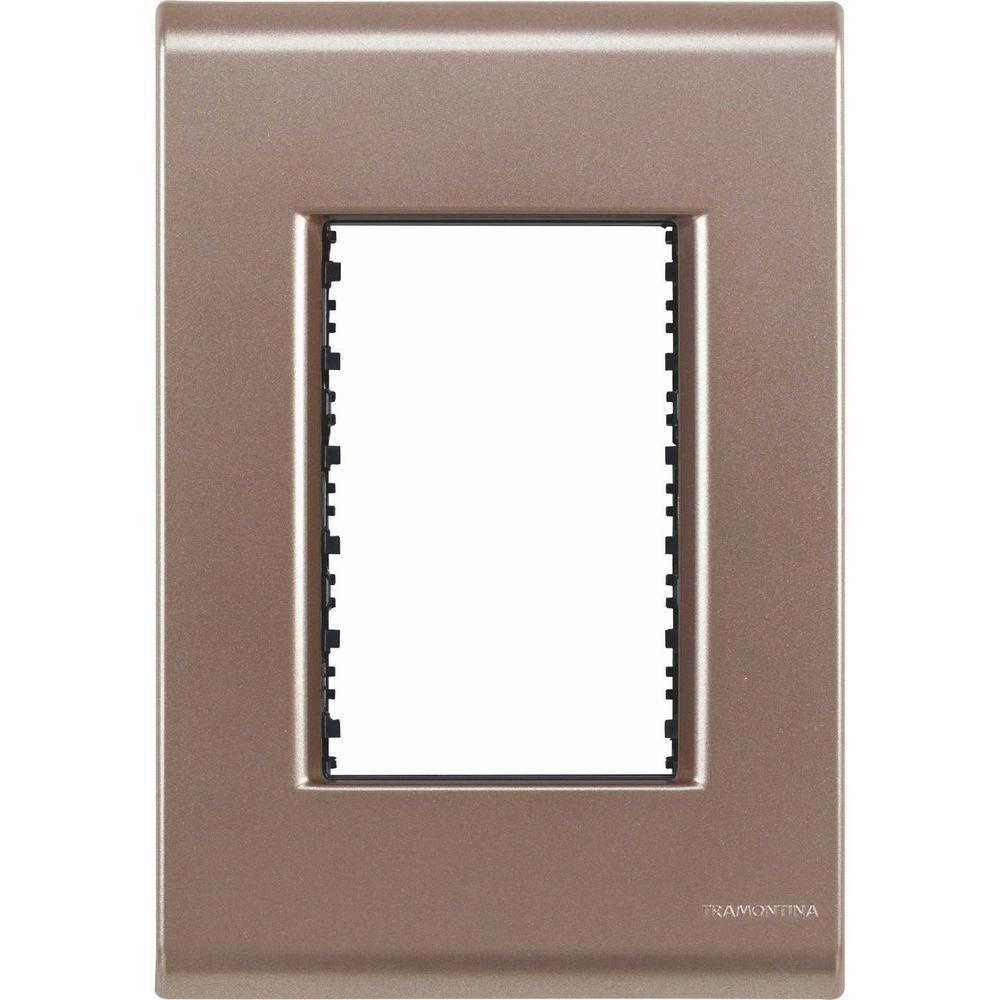 Cj Placa Dois Interruptor Duplo Liz Ouro Velho Tramontina Completo Pronto Tramontina - 2