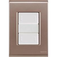 Cj Placa Dois Interruptor Duplo Liz Ouro Velho Tramontina Completo Pronto Tramontina - 1