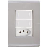 Cj Dois Interruptor Duplo E Tomada 20a Liz Fendi Tramontina Completo Pronto Tramontina - 1