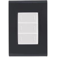 Cj Placa Três Interruptor Triplo Liz Grafite Tramontina Completo Pronto Tramontina - 1