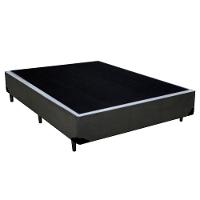 Cama Box Casal Sintético + Colchão De Espuma D33 - Sereneprime - 138cm Cinza