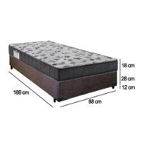 Cama Box Solteiro Suede + Colchão De Espuma D33 - Sereneprime - 88cm Marrom - 9
