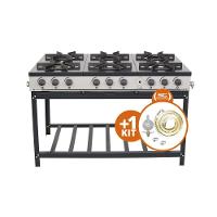 Kit - Fogão Gás Bravo 6b Br6b + Kit Gás 2kg - Venâncio - 1