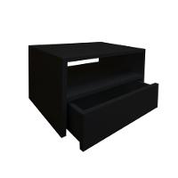 Mesa De Cabeceira Nicho Com Gaveteiro Suspenso De Parede Preto Laca - 5