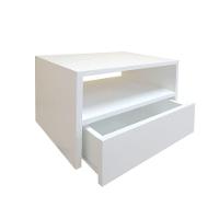 Mesa De Cabeceira Nicho Com Gaveteiro Suspenso De Parede Branco Laca