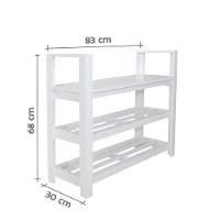 Sapateira Banco Com Braço De Piso Para Closets E Quartos 8 Pares Sapatos Branco Laca - 5