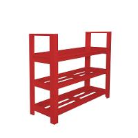 Sapateira Banco Com Braço De Piso Para Closets E Quartos 8 Pares Sapatos Vermelho Laca