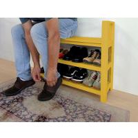 Sapateira Banco Com Braço De Piso Para Closets E Quartos 8 Pares Sapatos Amarelo Laca - 3