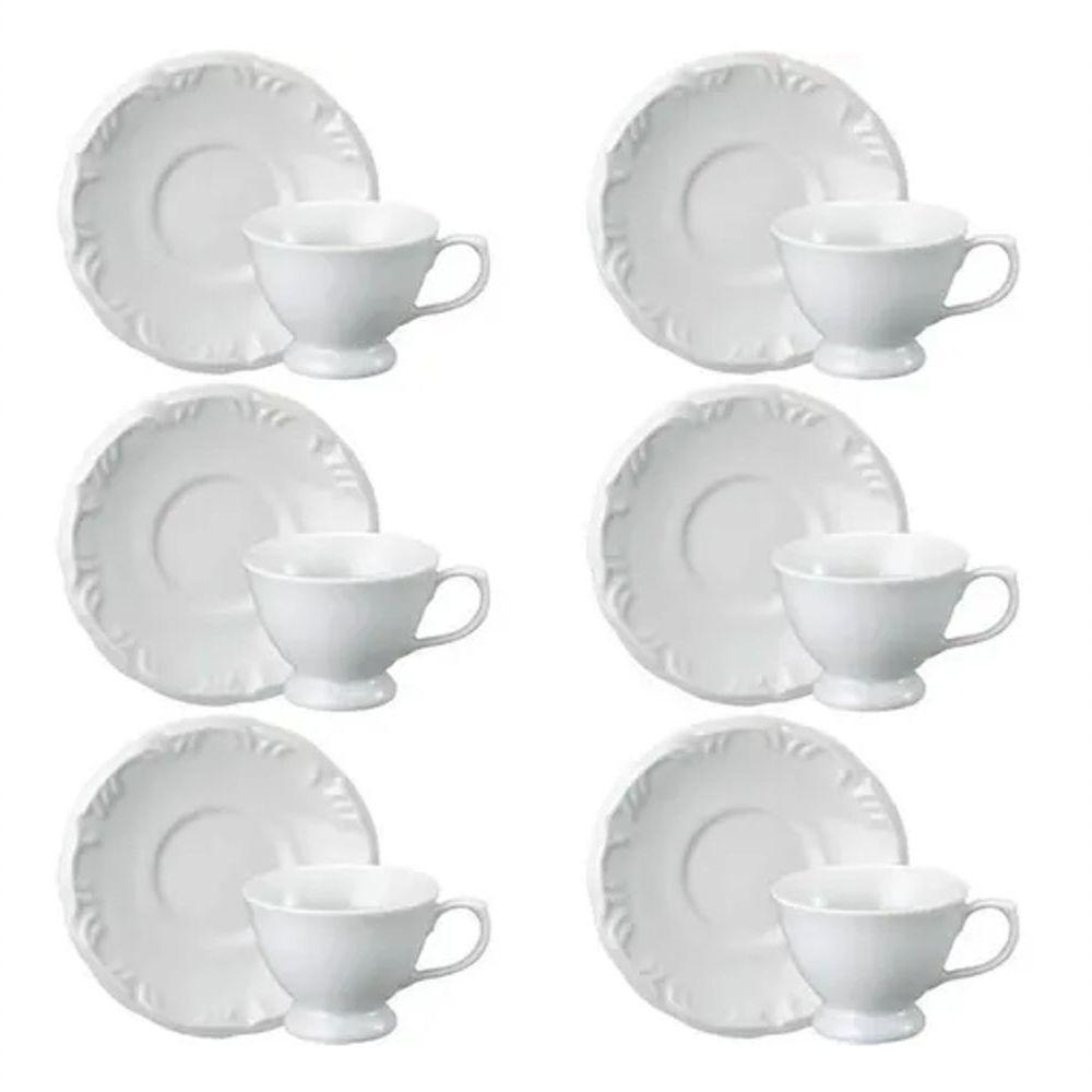 Kit de Xícara de Chá com Pires 06 Peças Pomerode Schmidt - 1
