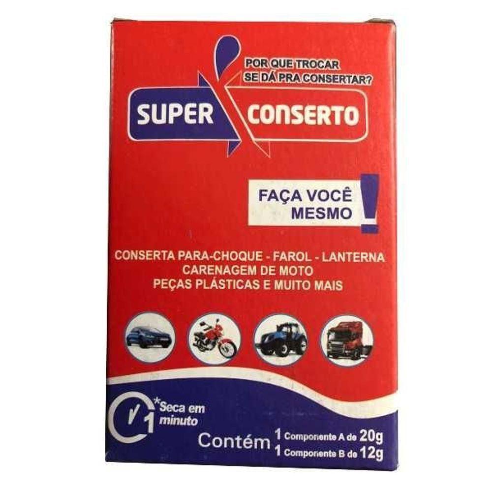 Cola Super Conserto Instantanea Solda Plastica 32g Sem Variação único - 1